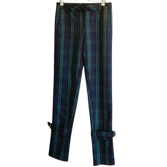 Y2k Tartan Trousers Like New, Belt Ankle, Size Medium - Picture 2 of 8